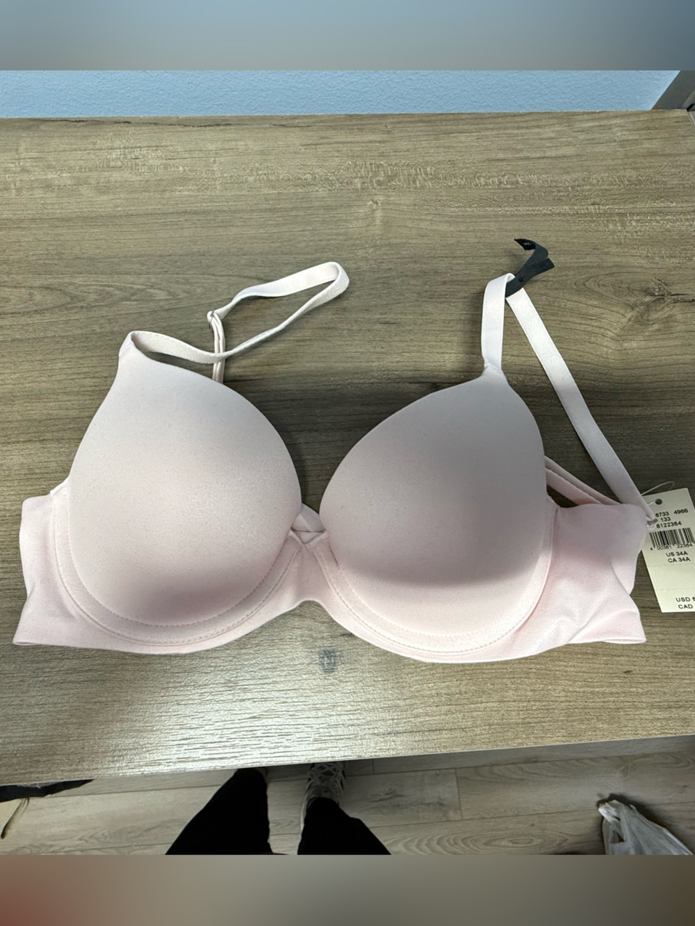 aerie Light Pink Smooth T-Shirt Bra Demi Sunnie push up 34A NWT